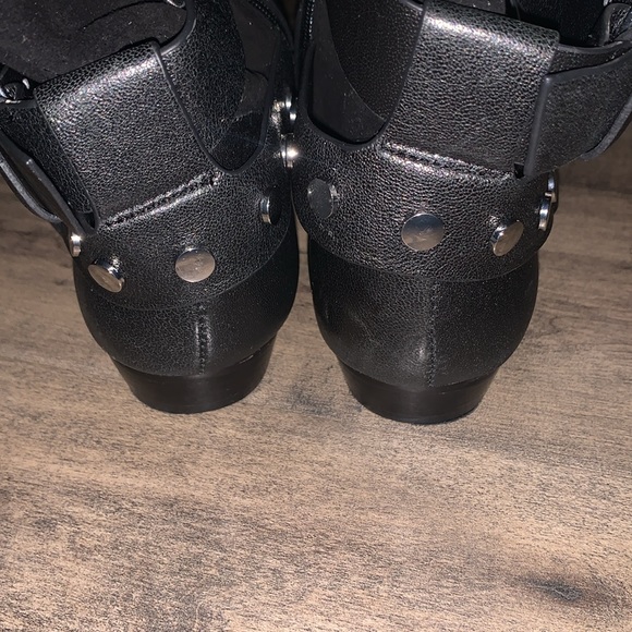 REBECCA MINKOFF BLACK LEATHER BOOTIES - Picture 6 of 7